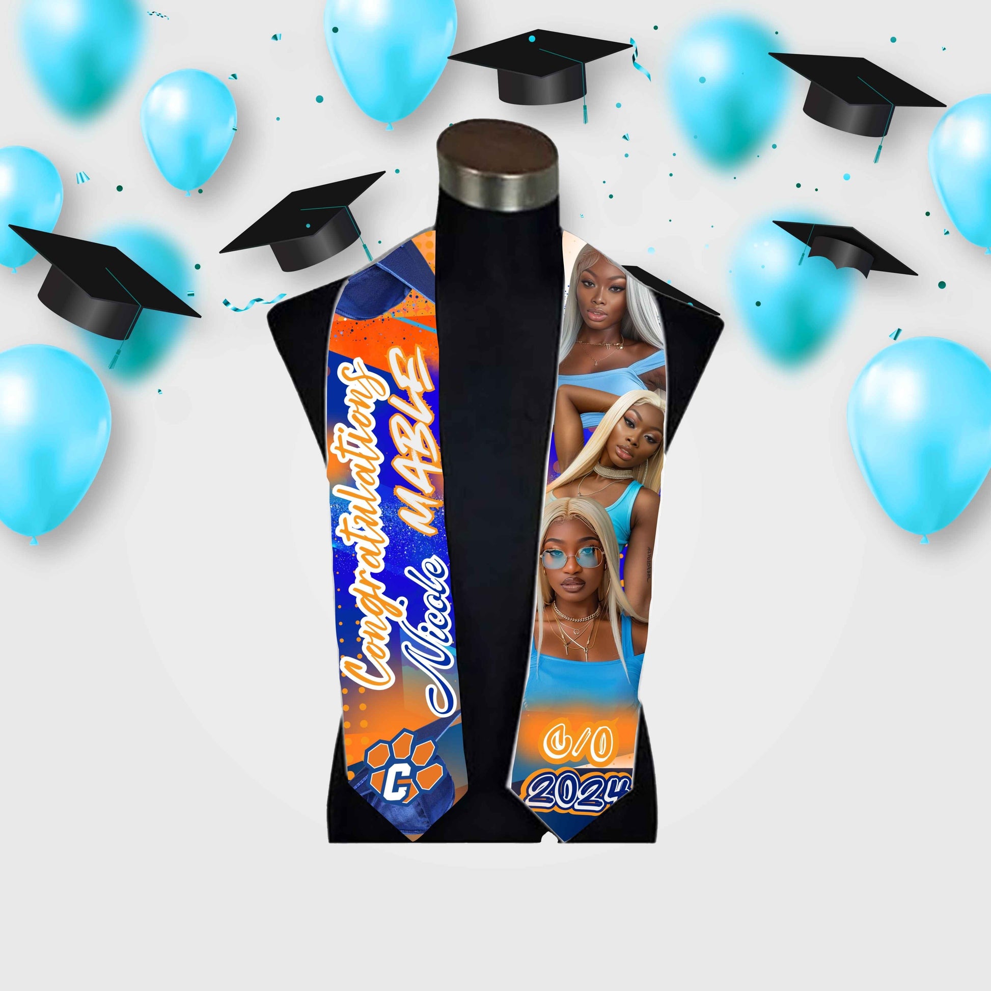 Predesigned Grad Stoles (9 options) - Kiki's Custom Inspirations grad stole