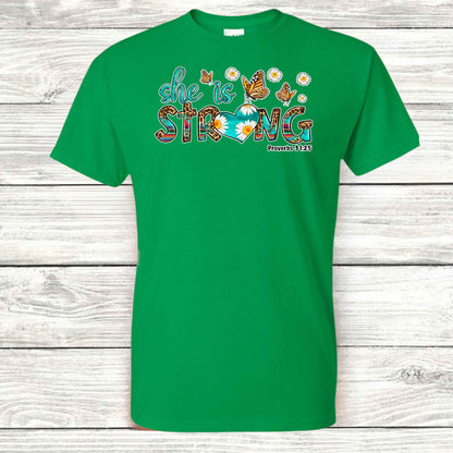 Proverbs 31:25 Strong T-Shirt - Kiki's Custom Inspirations DTF T-Shirt