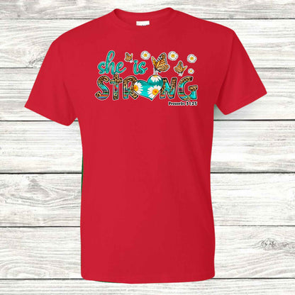 Proverbs 31:25 Strong T-Shirt - Kiki's Custom Inspirations DTF T-Shirt