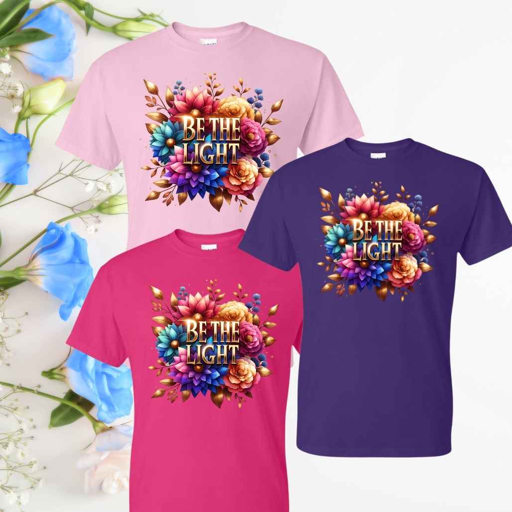 Purpose & Light (Floral) Inspirational T-Shirts - Kiki's Custom Inspirations DTF T-Shirt