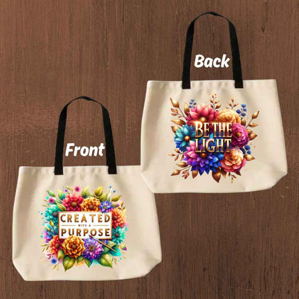Purpose & Light Tote Bag - Kiki's Custom Inspirations tote bag