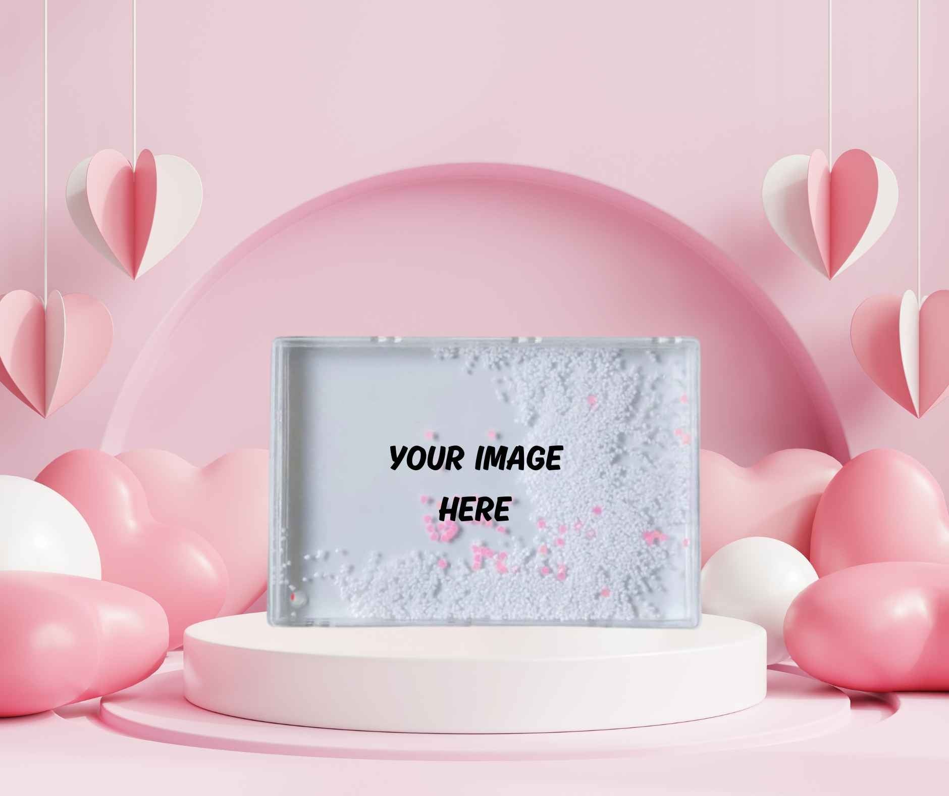 Rectangle Snow Glow (with hearts) - Kiki's Custom Inspirations Snow Globes