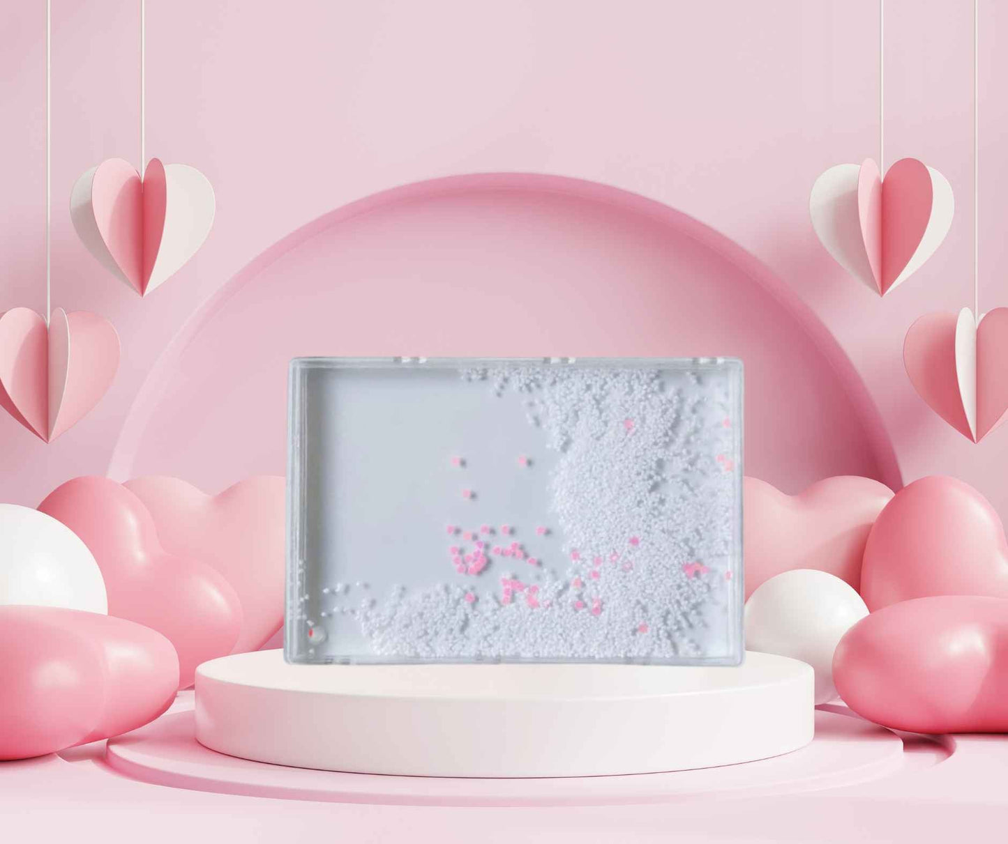 Rectangle Snow Glow (with hearts) - Kiki's Custom Inspirations Snow Globes