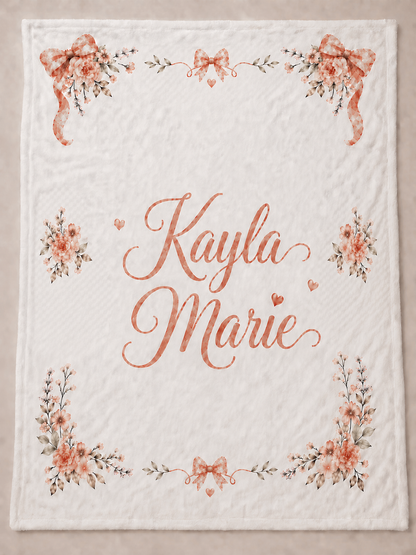 Custom Baby Blanket | Personalized 30x40 Keepsake Blanket with Name, Photo, Birth Stats & Prayer