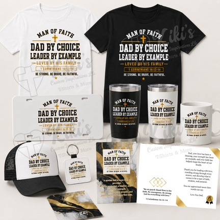 Man of Faith Dad By Choice Leader By Example Christian Father’s Day Gift Bundle