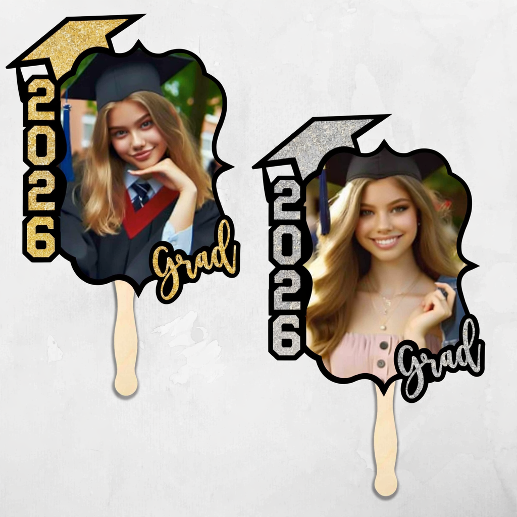 5 Glitter Grad Fans