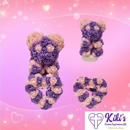 Rose Bear and Rose Heart Set - Kiki's Custom Inspirations Foam Rose Bear, foam rose heart, crafts