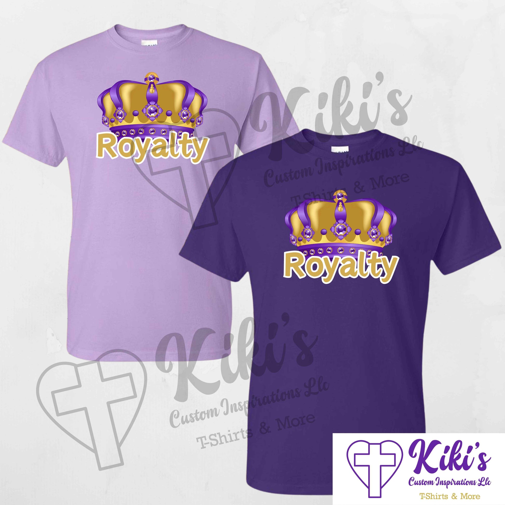 Royalty T-Shirt + Tumbler Bundle Option | Faith - Based Apparel & Drinkware in Purple & Gold - Kiki's Custom Inspirations DTF T-Shirt, Drinkware, Tumbler