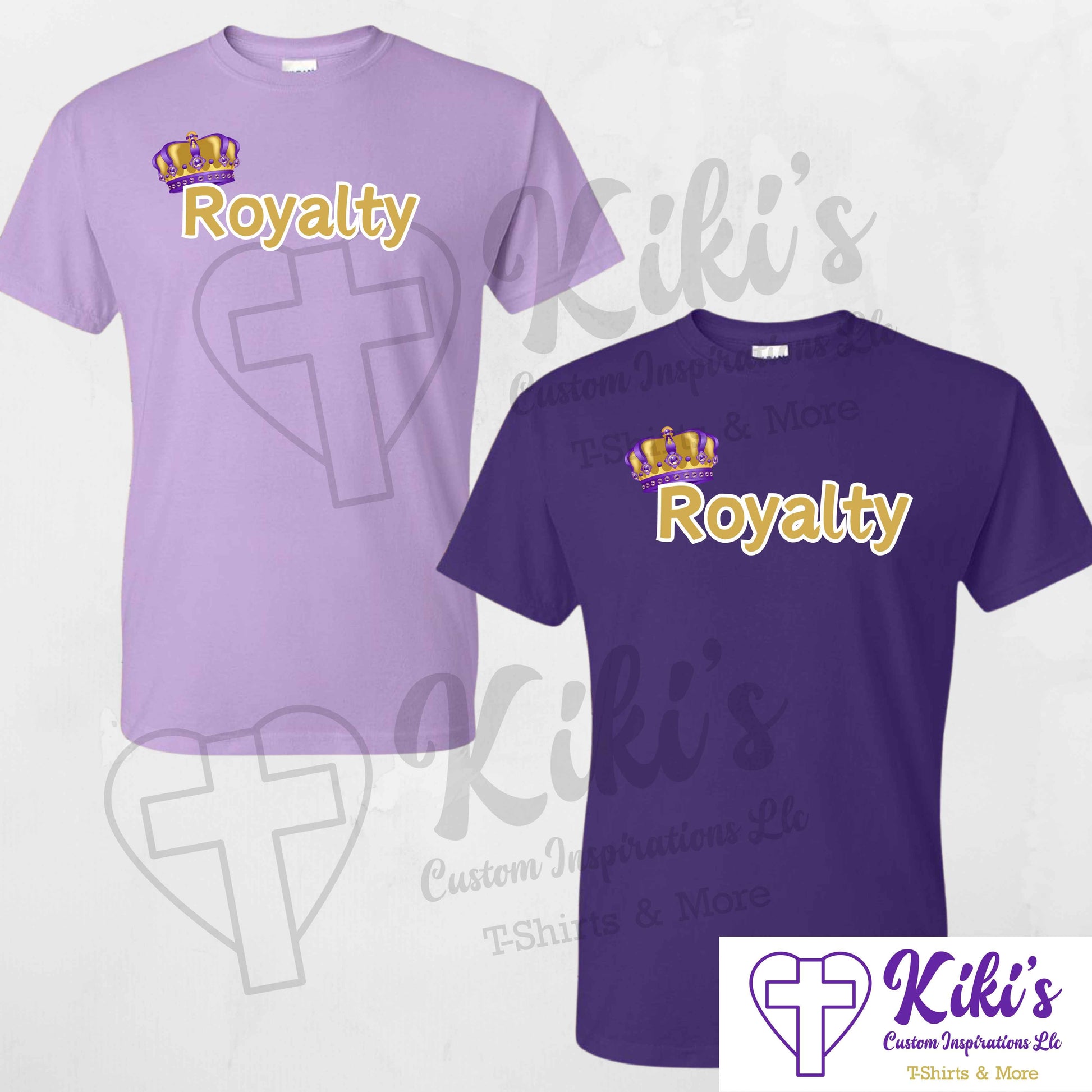 Royalty T-Shirt + Tumbler Bundle Option | Faith - Based Apparel & Drinkware in Purple & Gold - Kiki's Custom Inspirations DTF T-Shirt, Drinkware, Tumbler