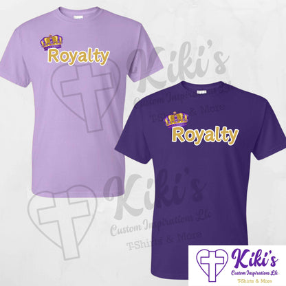Royalty T-Shirt + Tumbler Bundle Option | Faith - Based Apparel & Drinkware in Purple & Gold - Kiki's Custom Inspirations DTF T-Shirt, Drinkware, Tumbler