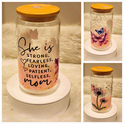 She Is 16oz Libbey Cup - Kiki's Custom Inspirations Libbey Cup