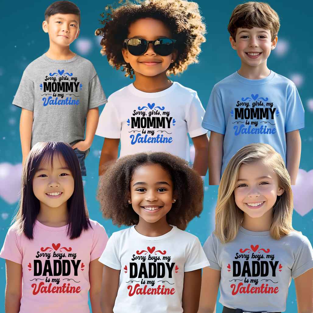 Sorry, Mommy/Daddy is my Valentine Youth T-Shirts - Kiki's Custom Inspirations DTF T-Shirt, T-Shirt