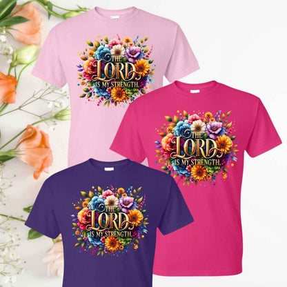 Strength (Floral) Inspirational T-Shirts - Kiki's Custom Inspirations DTF T-Shirt