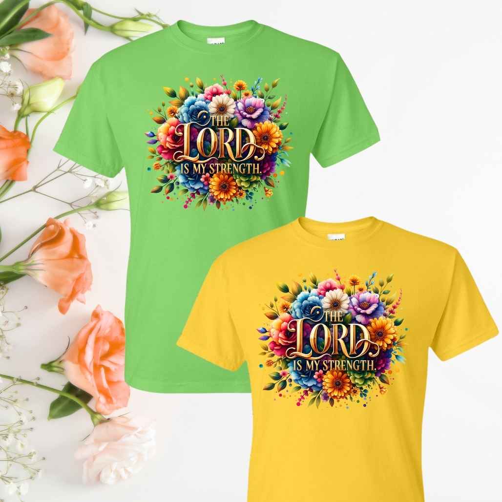 Strength (Floral) Inspirational T-Shirts - Kiki's Custom Inspirations DTF T-Shirt