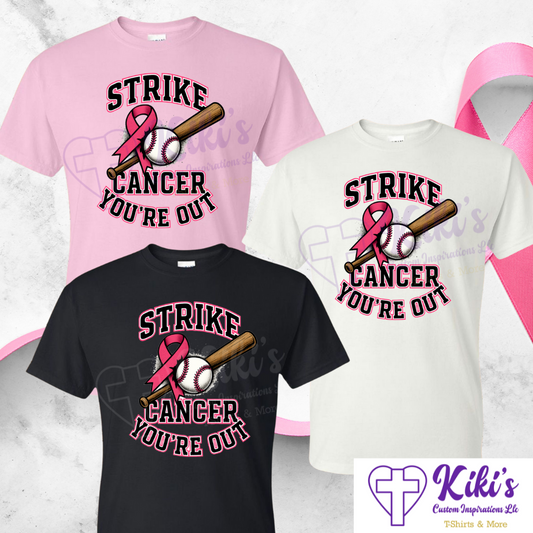 Strike—Cancer You’re Out Baseball Tee – Pink Ribbon Sports