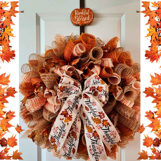 Thankful Fall Wreath - Kiki's Custom Inspirations wreaths