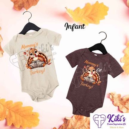 Thanksgiving Baby Onesie — Mommy’s Lil Turkey Bodysuit - Kiki's Custom Inspirations Onesie