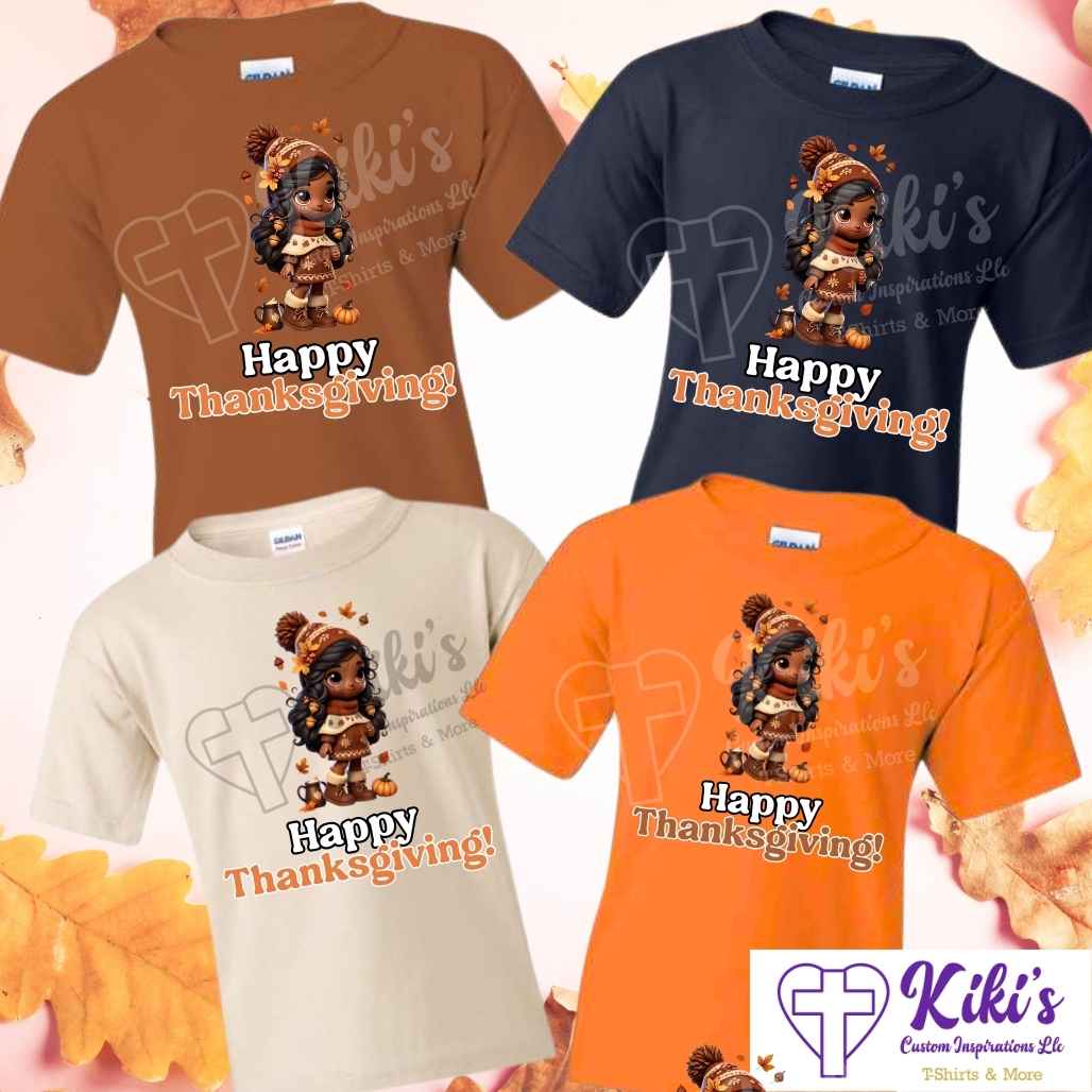 Thanksgiving Youth T-Shirts (Various Colors) - Kiki's Custom Inspirations Kids DTF Tshirt
