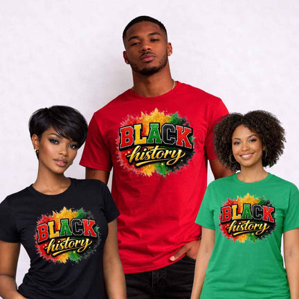 Black History T-Shirt | Pan-African Color Splash Graphic Tee (Unisex)