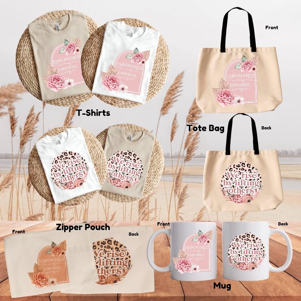 Women's Empowerment Bundle - Kiki's Custom Inspirations Dtf tshirt, zipper pouch, tote bag, mug