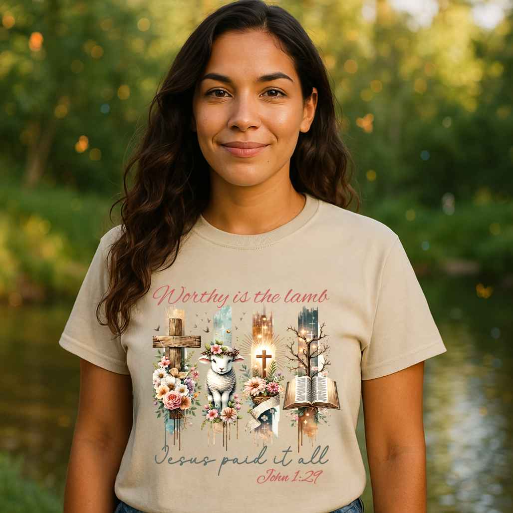 Worthy is the Lamb/Jesus Paid It All T-Shirt - Kiki's Custom Inspirations DTF T-Shirt