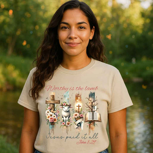 Worthy is the Lamb/Jesus Paid It All T-Shirt - Kiki's Custom Inspirations DTF T-Shirt